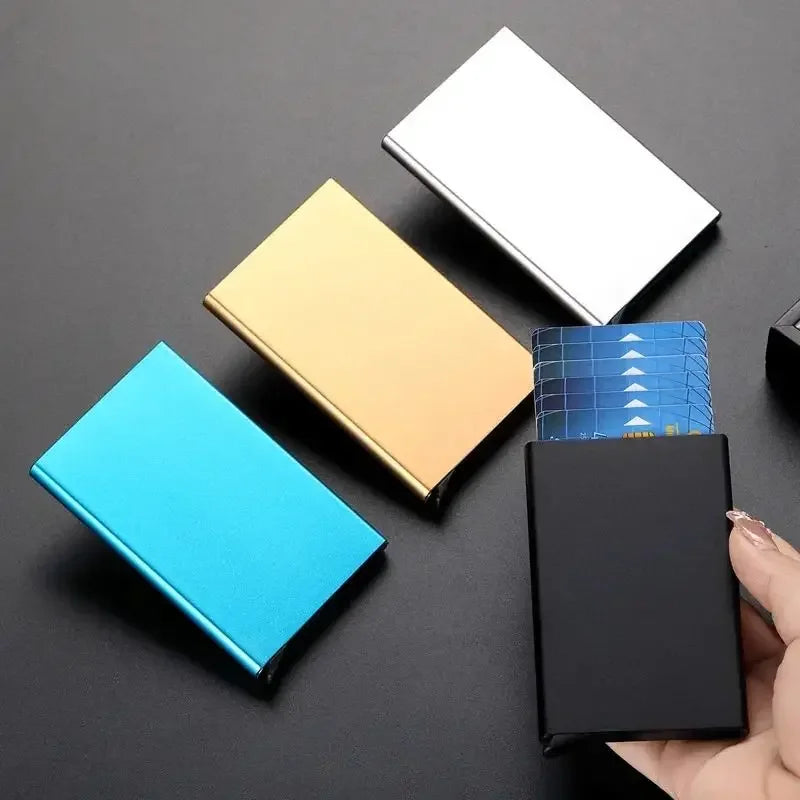 Anti Rfid Blocking Smart Wallet for Men Women ID Bank Credit Card Holder Metal Thin Slim Women Wallets Pop up Minimalist Purse