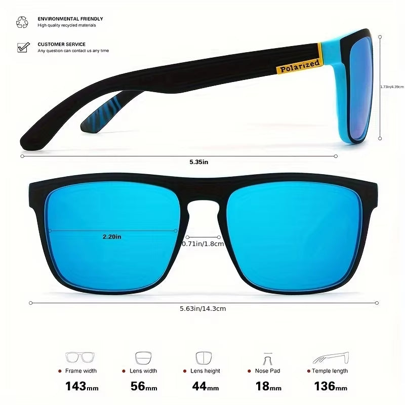 Fashion Vintage Square Polarized Sunglasses Men Women Driving Fishing Luxury Brand Designer Sun Glasses Driver'S Eyewear UV400
