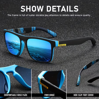 Fashion Vintage Square Polarized Sunglasses Men Women Driving Fishing Luxury Brand Designer Sun Glasses Driver'S Eyewear UV400