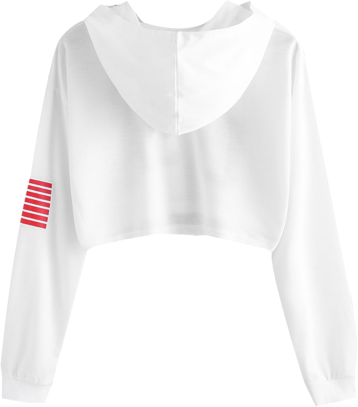 Women'S USA Shirt Casual Letter Print Long Sleeve Crop Top Sweatshirt Hoodies