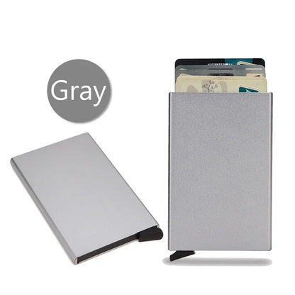 Anti Rfid Blocking Smart Wallet for Men Women ID Bank Credit Card Holder Metal Thin Slim Women Wallets Pop up Minimalist Purse