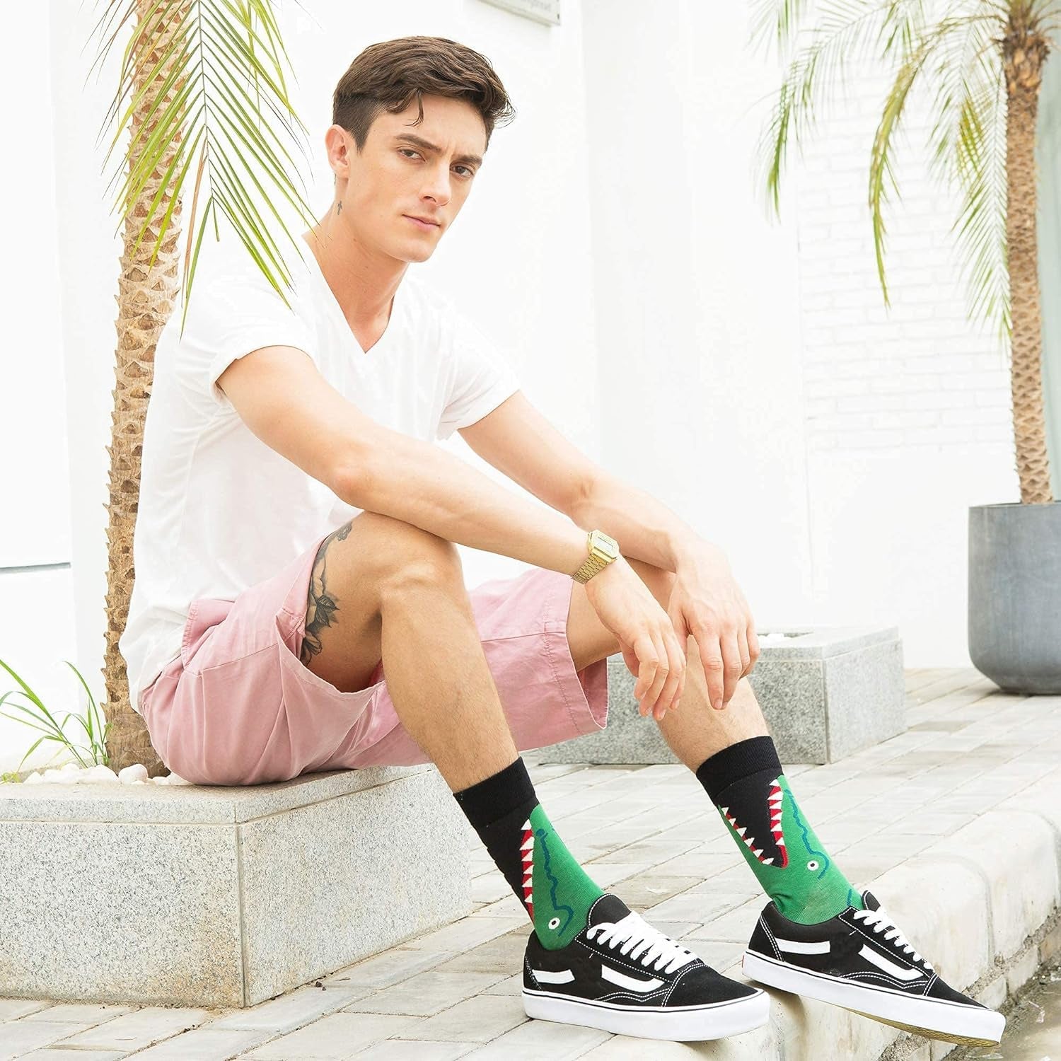Men'S Novelty Funny Fruit Pattern Casual Combed Cotton Crew Socks - 8 Pack- Size 10-13