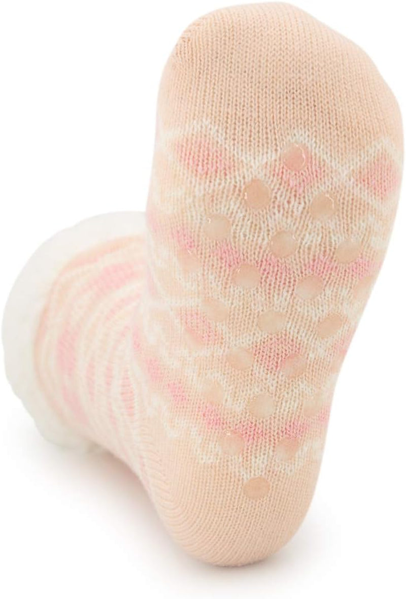 Sock Slippers for Women - 2 Pack Non Slip Socks - Fuzzy Socks Warm Socks with Grippers Sherpa Fleece Lined Thermal