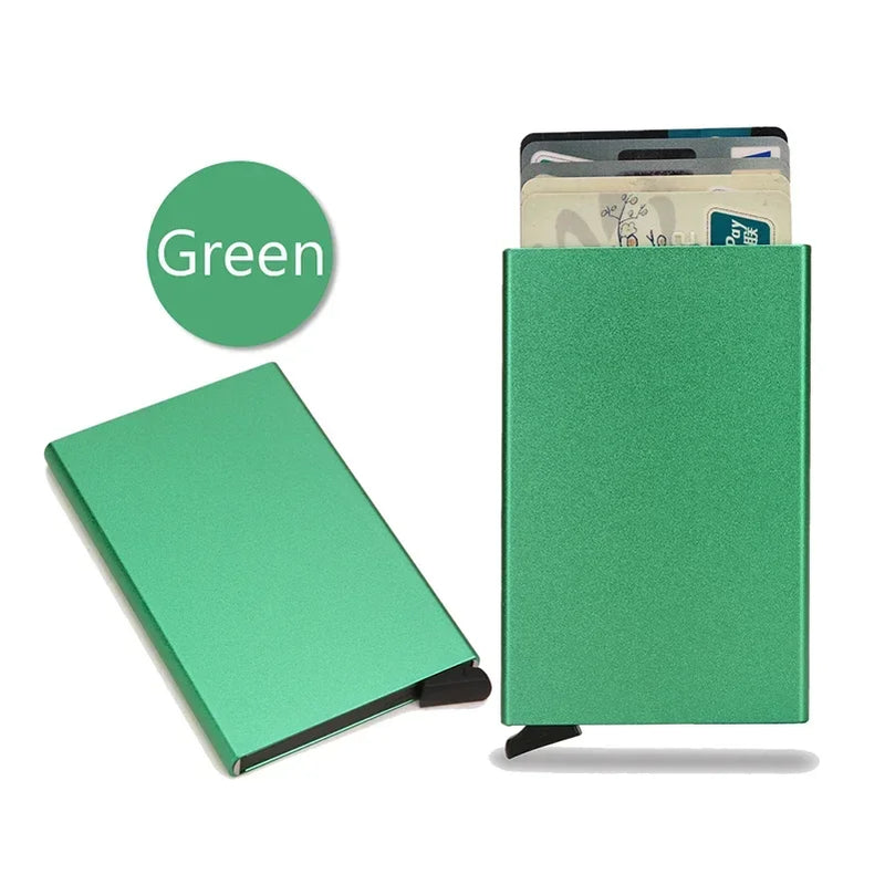 Anti Rfid Blocking Smart Wallet for Men Women ID Bank Credit Card Holder Metal Thin Slim Women Wallets Pop up Minimalist Purse